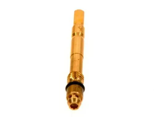 Goldfarbene Wählerschraube von Bosch mit einem zylindrischen Körper und einer Dichtung. Sie hat einen schmalen Ansatz und wird häufig in technischen Anwendungen eingesetzt.